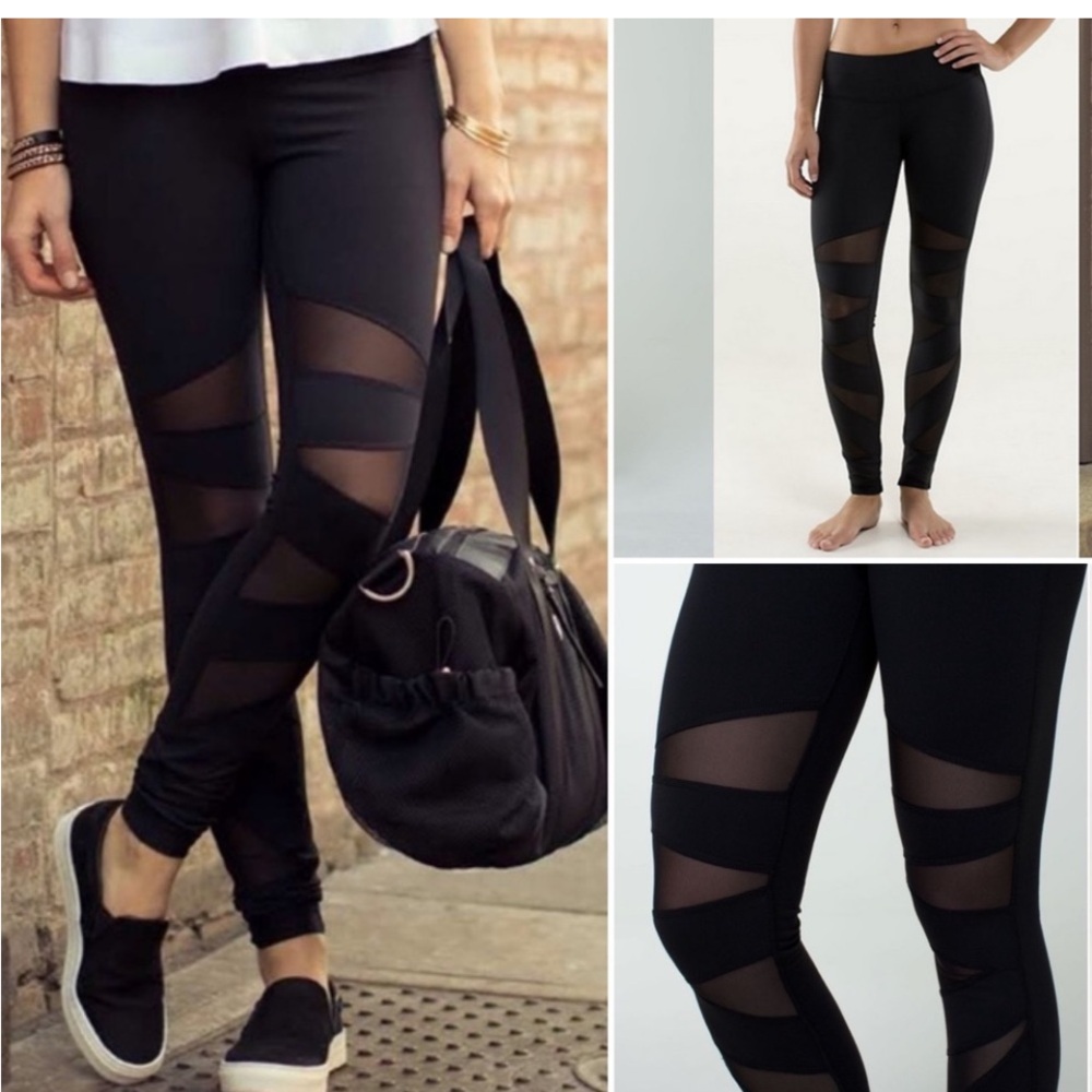 Lululemon Tech Mesh Tight Black Size 6 EUC